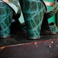 1940s Green Faux Gator Heels Size 7.5