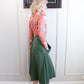 1940s Green Gabardine Wool Aline Skirt - Xsmall