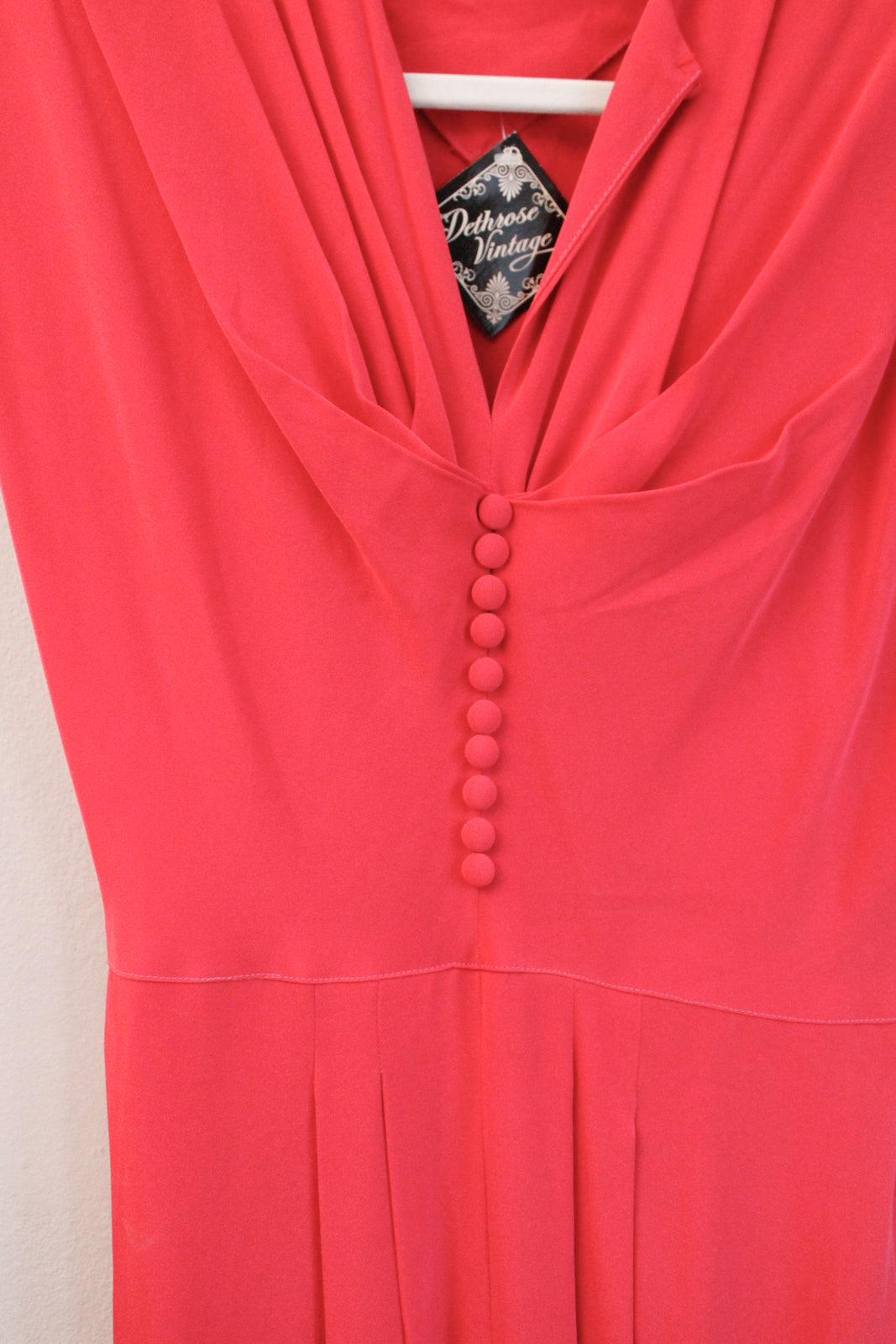 1940s Bright Pink Starburst Gown - Xsmall