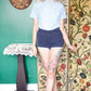 1940s Chambray Athletic Shirt - Medium
