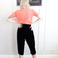 1950s Bernard Altman Coral Pink S/S Cashmere Sweater - M/L