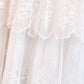 Edwardian Lace Tulle Tiered Sheer Wedding Dress - Small