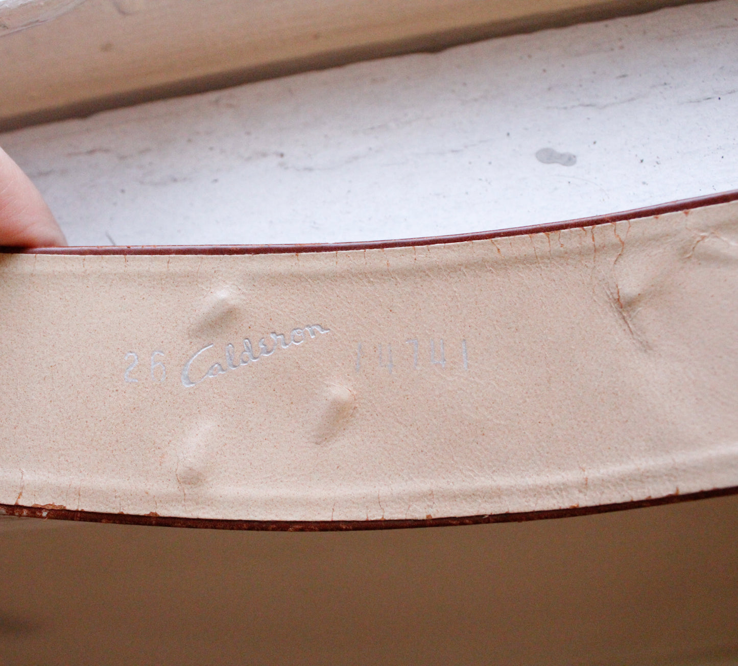 1950s Horseshoe Leather Calderon Belt - 25/26 waist