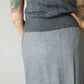 1940s Icy Blue Gray Wool Trumpet Skirt