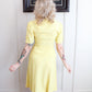 1930s Bright Yellow Rayon Spring Suit - Small