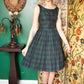 1950s Plaid Fit & Flare Dress - Xsmall