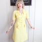 1930s Bright Yellow Rayon Spring Suit - Small