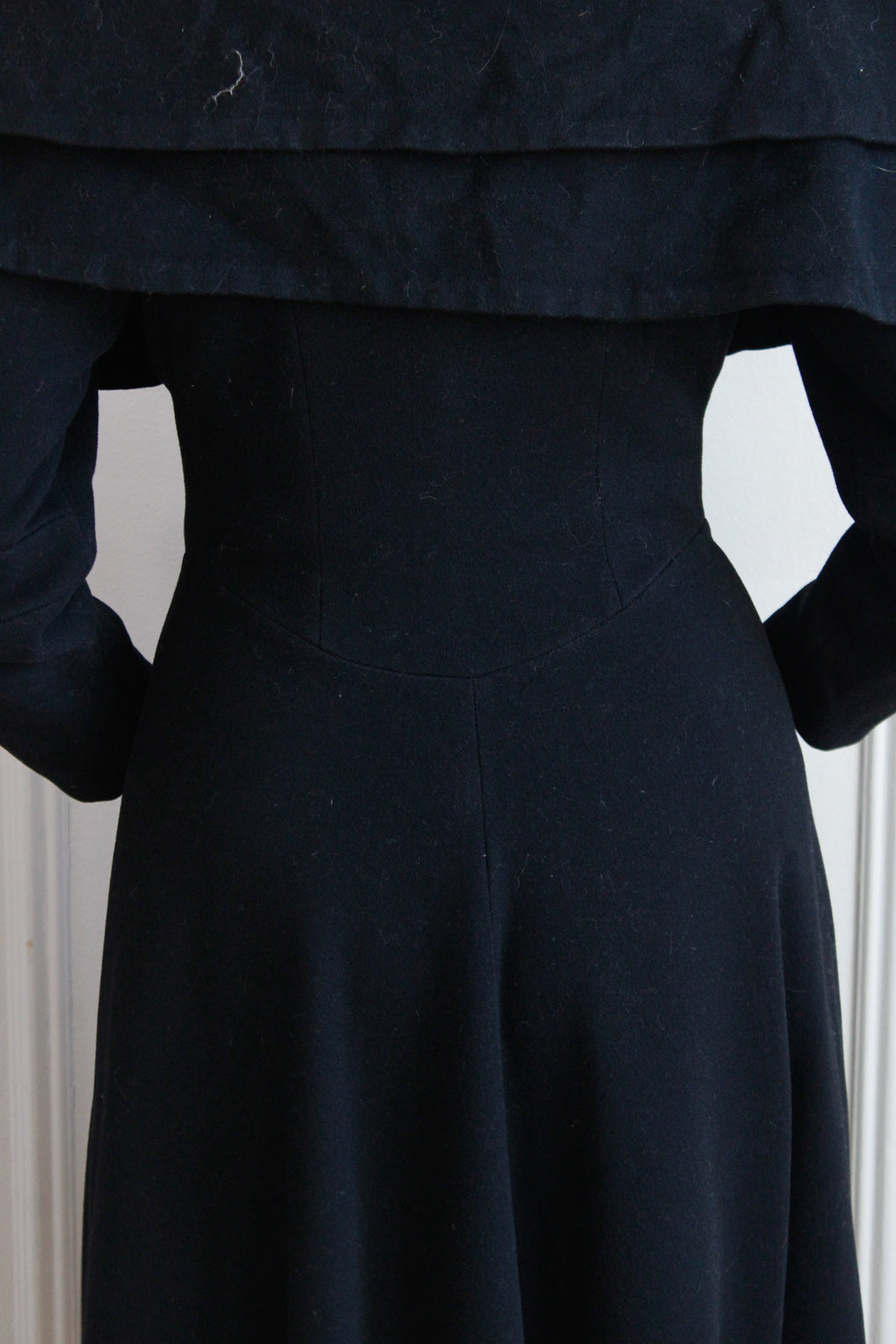 1940s Debutant Shop Wool Princess Coat with Caplet - Small 