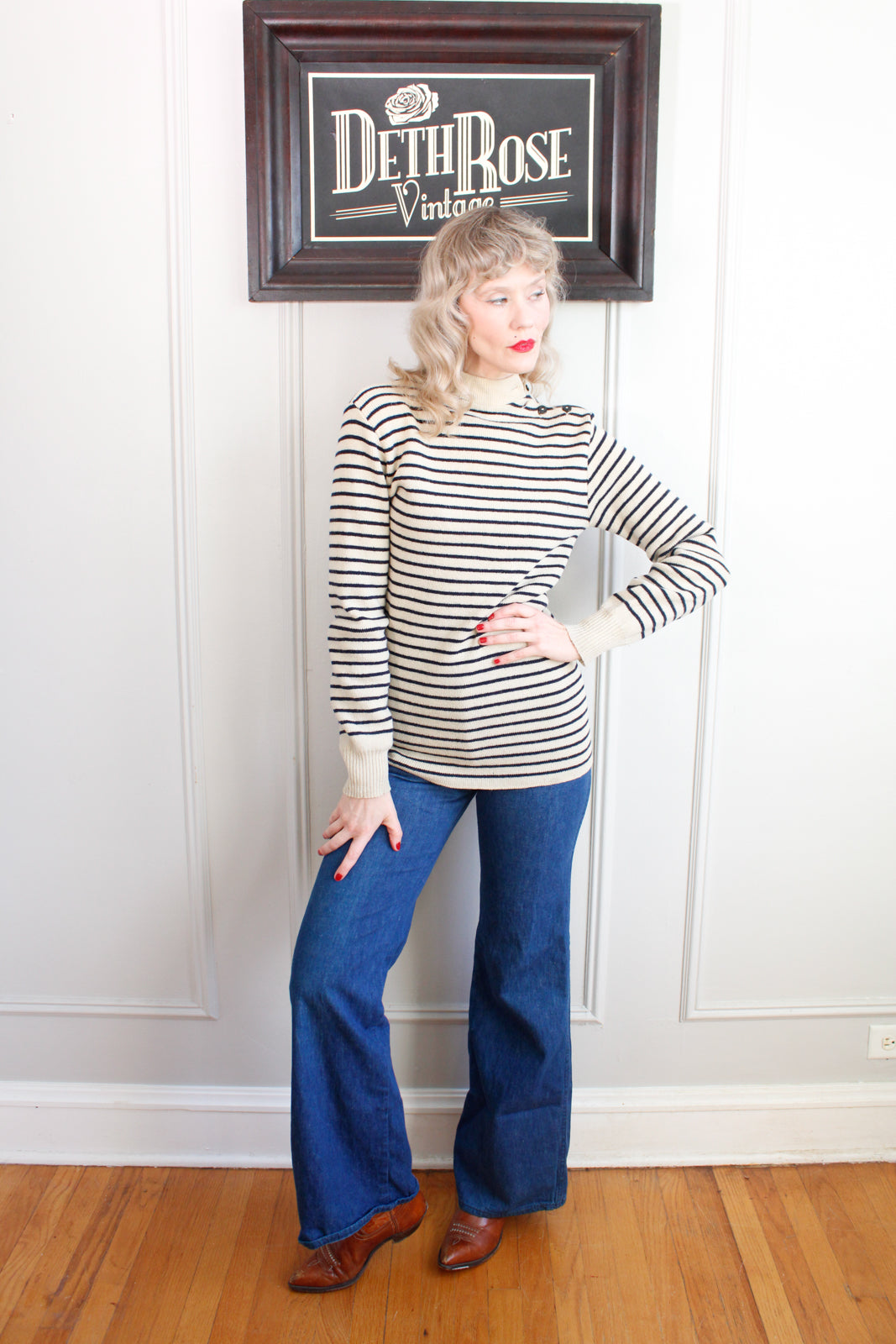 1990s Tricots Wool Striped Sweater - M/L