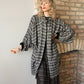 1980s 3pc Salt & Pepper Knit Outfit Blouse + Skirt + Jacket - M/L