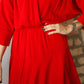 1980s Bold Red Michelle Stuart Rhumba Dress - Large