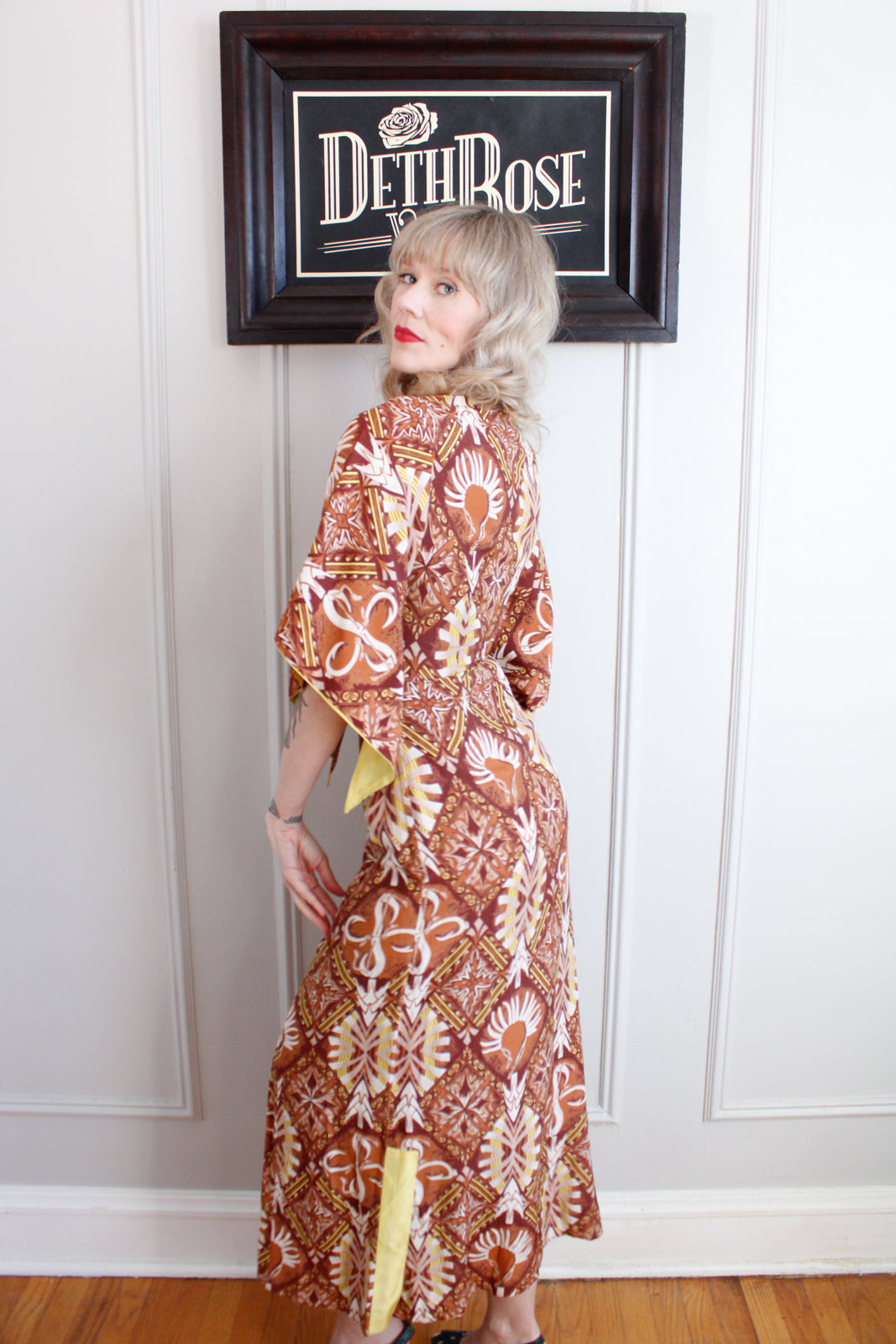 1940s Hawaiian Togs Cold Rayon Gown - Xsmall