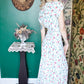 1940s Summer Floral Rayon Gown - Med