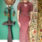 1930s Plum Floral Lace Gown and Jacket - Xs