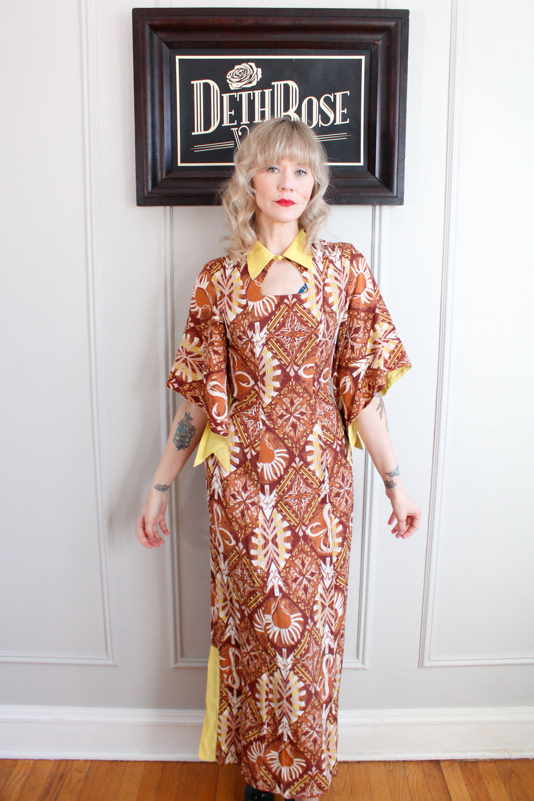 1940s Hawaiian Togs Cold Rayon Gown - Xsmall