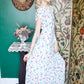 1940s Summer Floral Rayon Gown - Med