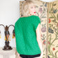 1960s Kelly Green Knit Oversized Wool Sweater Vest