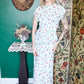 1940s Summer Floral Rayon Gown - Med