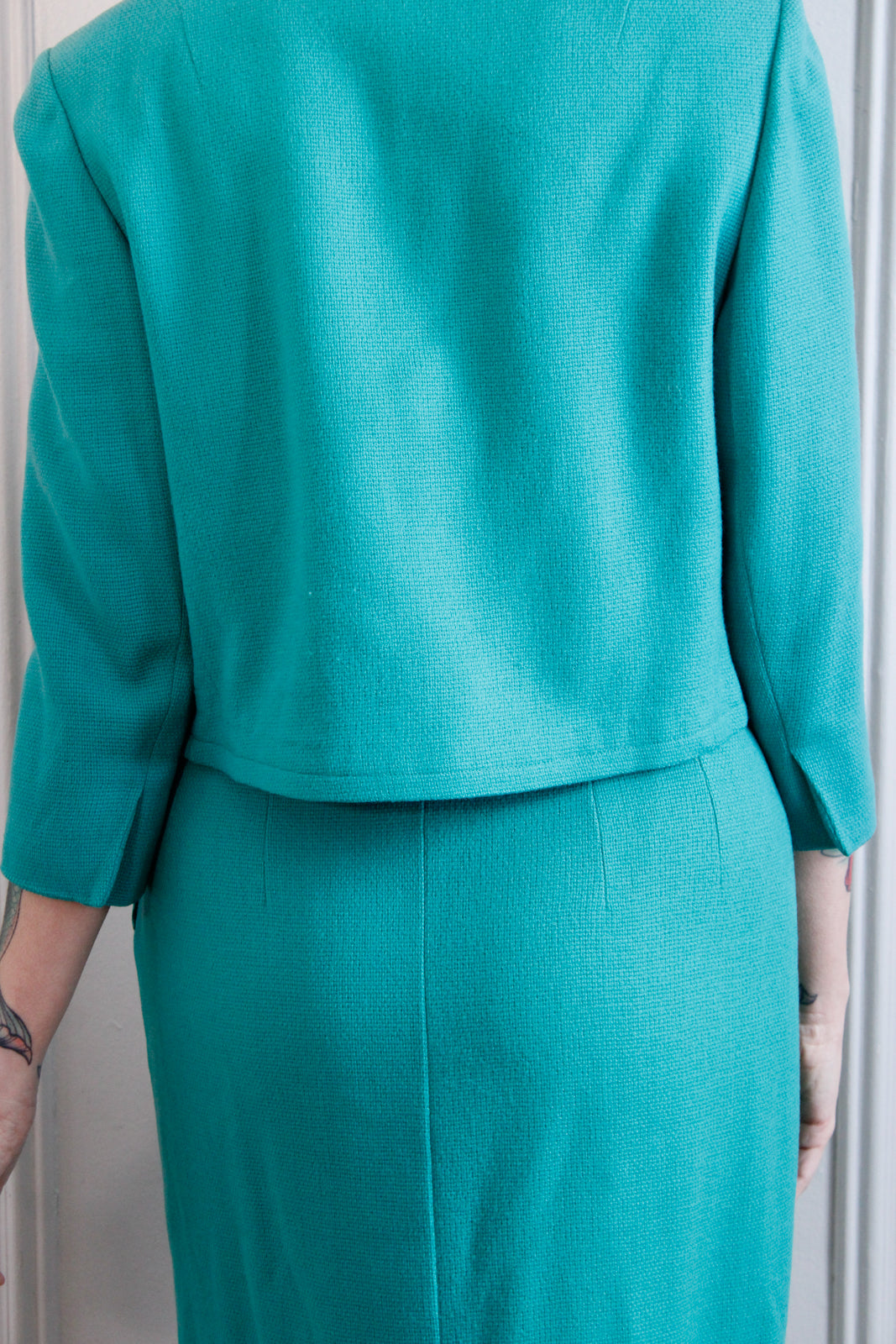 1960s Cain & Sloan Co Wool Turquoise Suit - Med