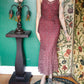 1930s Plum Floral Lace Gown and Jacket - Xs
