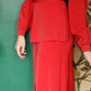 1940s Red Gabardine Forstmann 2pc Suit