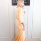 1940s Butterscotch Crepe Gown & Jacket - Small