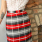 1950s Flannel Plaid Pencil Skirt 