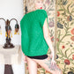 1960s Kelly Green Knit Oversized Wool Sweater Vest