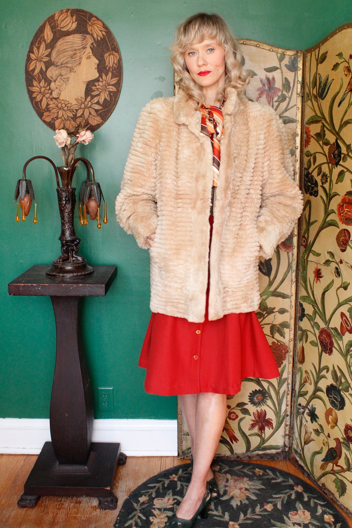 1970s Blonde Faux Fur Coat 