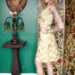 1960s Gold Rose Brocade Dress & Evening Jacket 