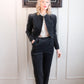 1980s Corduroy Gray 2pc Pant Suit - Small