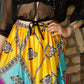 1960s silk colorful maxi skirt