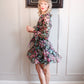 1960s Floral Ruffle Mini Dress - Small