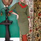 1960s Oleg Cassini Olive Green Knit Set 
