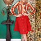 1970s Pussy Bow Autumn Striped Dress