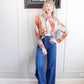 1970s Wide Leg High Waist Denim Jeans - 25"