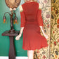 Early 1940s Rayon Crepe Color Block 2pc Blouse & Skirt Set 