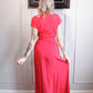 1940s Bright Pink Starburst Gown - Xsmall