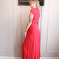 1940s Bright Pink Starburst Gown - Xsmall