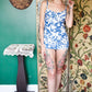 1960s Cole of Cali Blue Floral One Piece