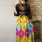 1960s Silk colorful maxi skirt