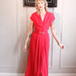 1940s Bright Pink Starburst Gown - Xsmall