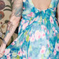 1960s Watercolor Floral Silk Gown