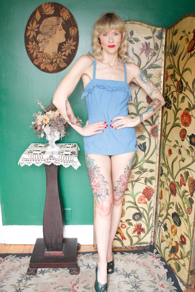 Late 50s Jantzen Blue Diver Swimsuit
