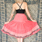 1950s Full Swing Corduroy Bright Coral Orange Patio Skirt - Xs
