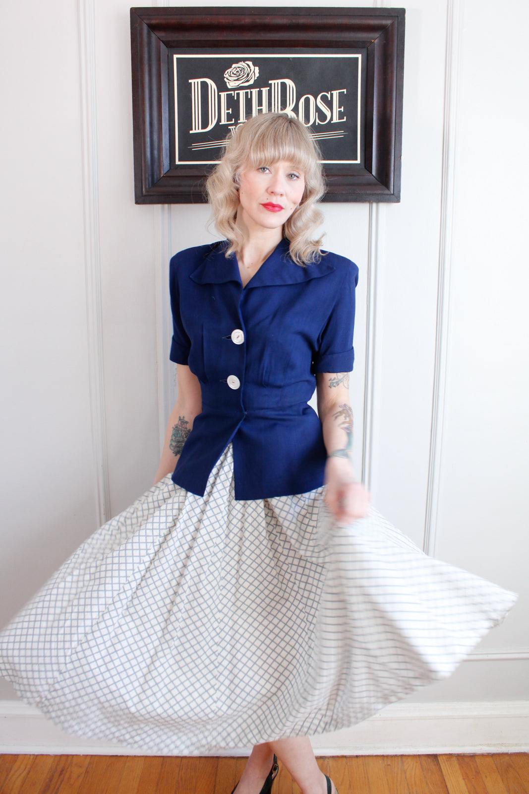 White linen 2025 skirt 50s