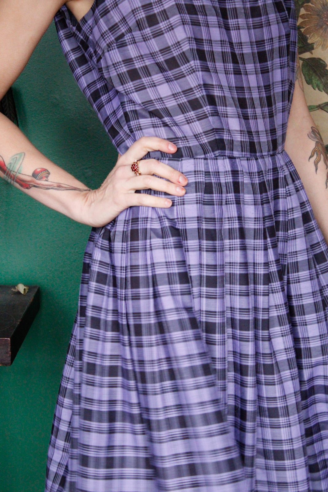 Late 1950s Plaid Jerry Gilden Dress & Bolero 