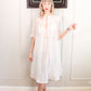1950s White Slip Dress & Robe Loungewear Set - Medium