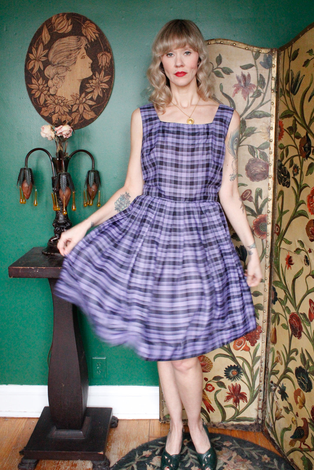 Late 1950s Plaid Jerry Gilden Dress & Bolero 