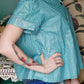1950s Maternity Turquoise & Gold Blouse